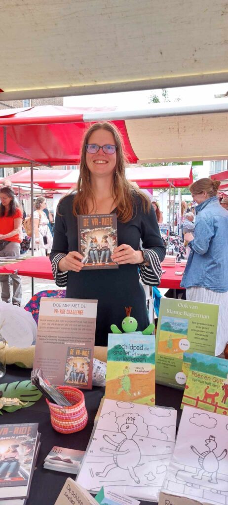 Rianne op marktkraam